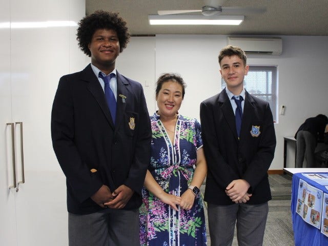 Students and staff presenting at Open Night