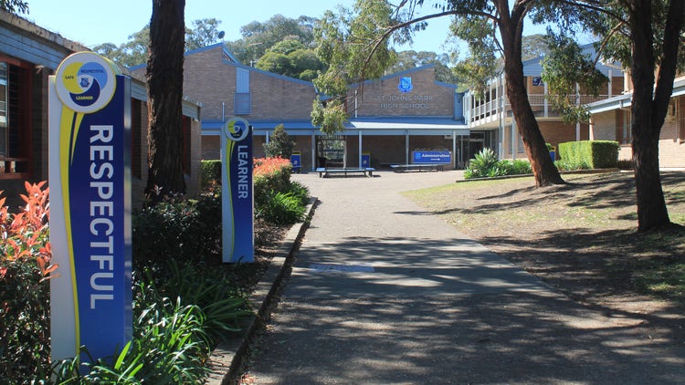 Front walkway of St Johns Park High School