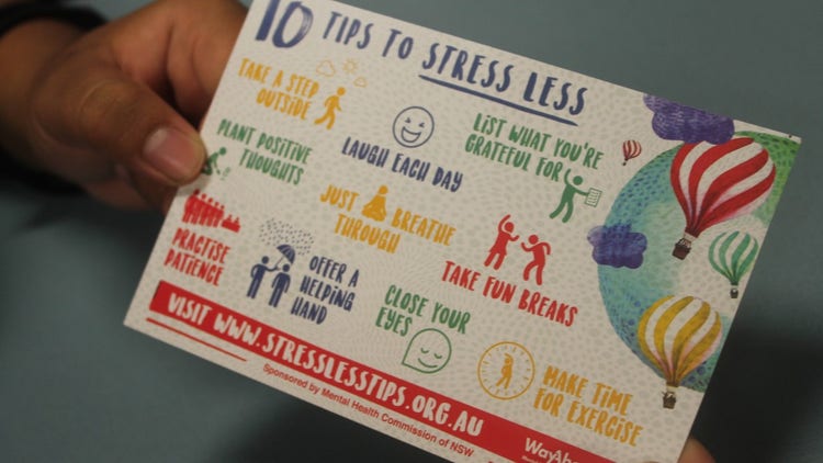 Stress less card for students